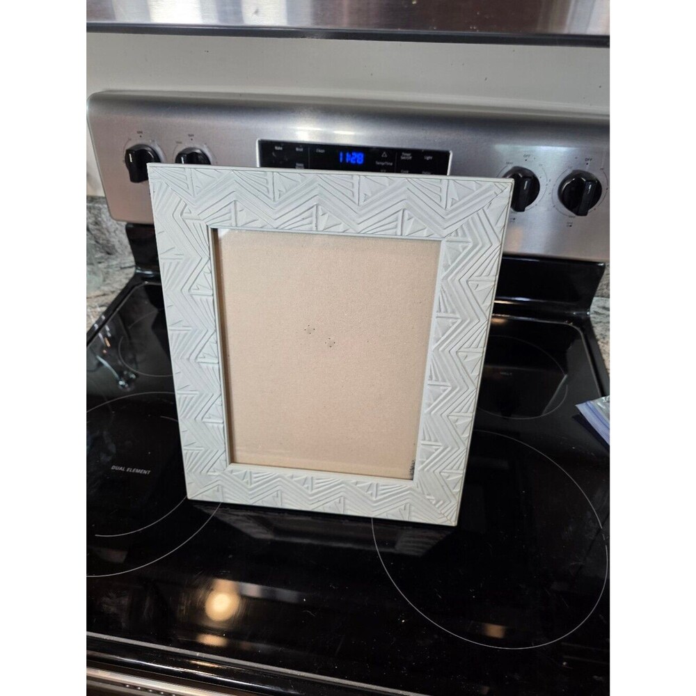 Decorative Geometric Picture Frame - Color Is A Gray Teal Blue